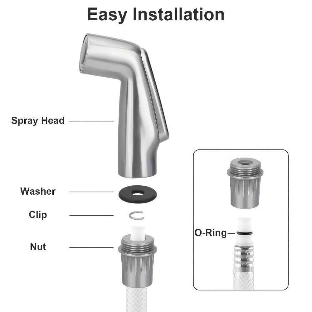 Kitchen Sink Side Sprayer Head Universal Replacement ¨C Quick Connect Pull-Out Faucet Nozzle, Fits Kohler Delta Moen Oakbrook Glacier Bay & Most Spray Hoses, Scratch-Resistant ABS Chrome Finish