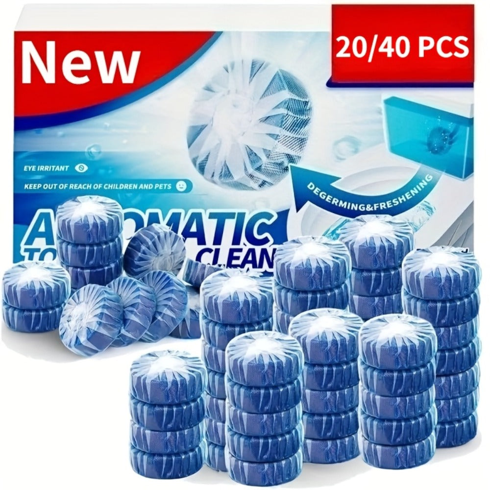 Toilet Bowl Cleaner Tablets Automatic Long-Lasting Deodorizing for Tough Stains Low Odor Safe for Plastic Surfaces Keeps Toilet Fresh Hygienic Blue Pink Multi-Color 20 Pack or 40 Pack