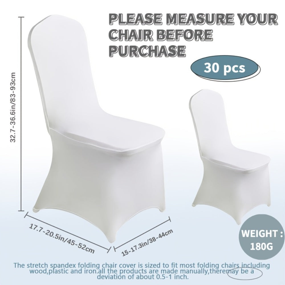 Spandex Chair Covers Bulk, Elastic Stretch Universal Fit Banquet Chair Protectors ¡ª Machine Washable Wedding Chair Covers for Weddings, Parties, Banquets & Events | Black & White | 30-150 Pack