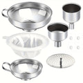 Stainless Steel Funnel Set of 12 Wide Mouth Kitchen Funnels for Mason Jar Canning Liquid Oil Jam Salad Dressing Transferring Multi-Functional Food Grade Funnel Kit