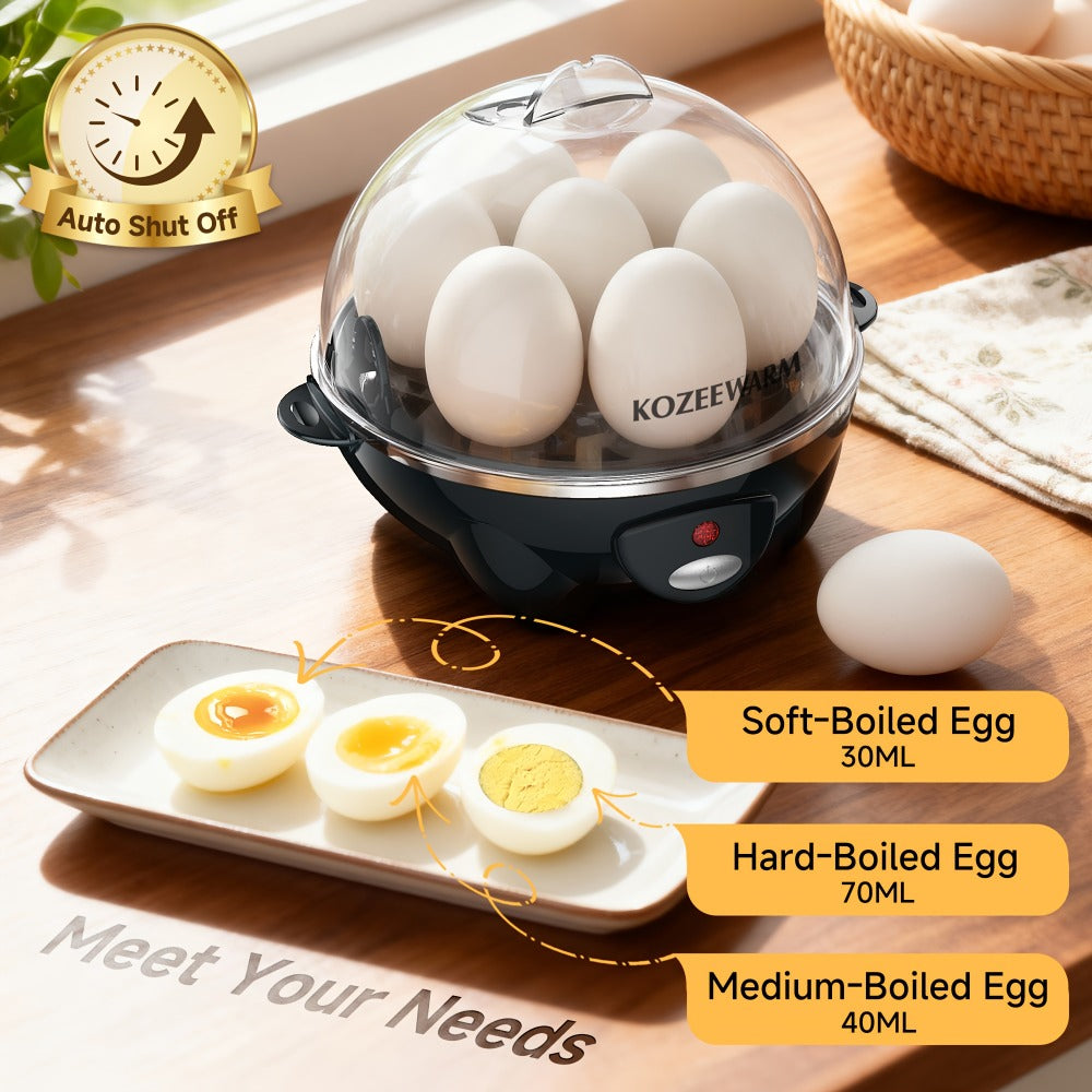 Electric Egg Boiler & Cooker with Auto Shut-Off ¨C Single & Double Layer, Multi-Function for Hard Boiled, Soft Boiled, Scrambled, Omelette, Steamed Vegetables & Dumplings, 4 Colors