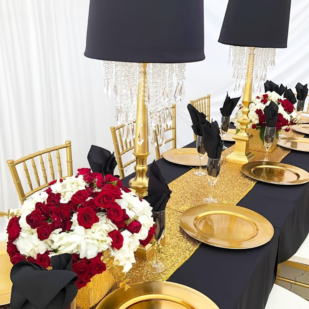 Golden Sequin Table Runner 12 Pack ¨C Glitter Shimmer Table Runners for Wedding, Birthday, Party, Dinner, Holiday & Event Decor