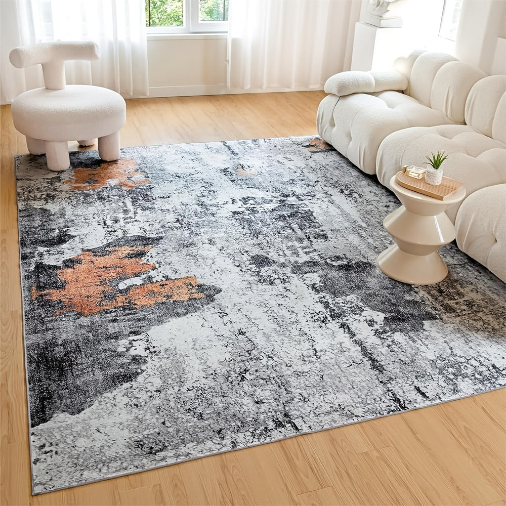 Area Rug Boho Vintage Washable Non-Slip Rug for Living Room Bedroom Traditional Woven Carpet Home Decor