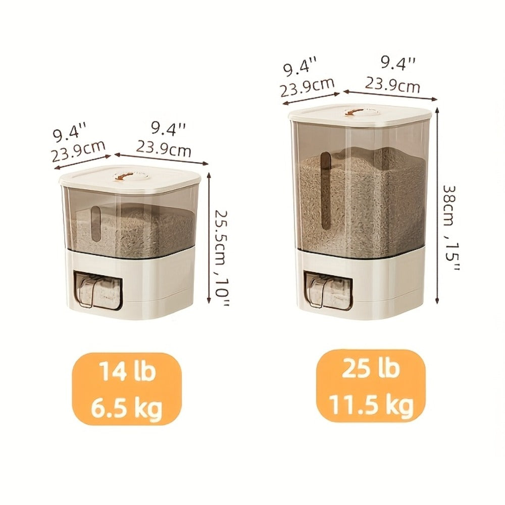 Airtight Rice Container with Measuring Cup | Large Capacity Moisture-Proof Rice Dispenser for Rice, Grains, Flour, Pet Food ¨C BPA-Free Kitchen Food Storage