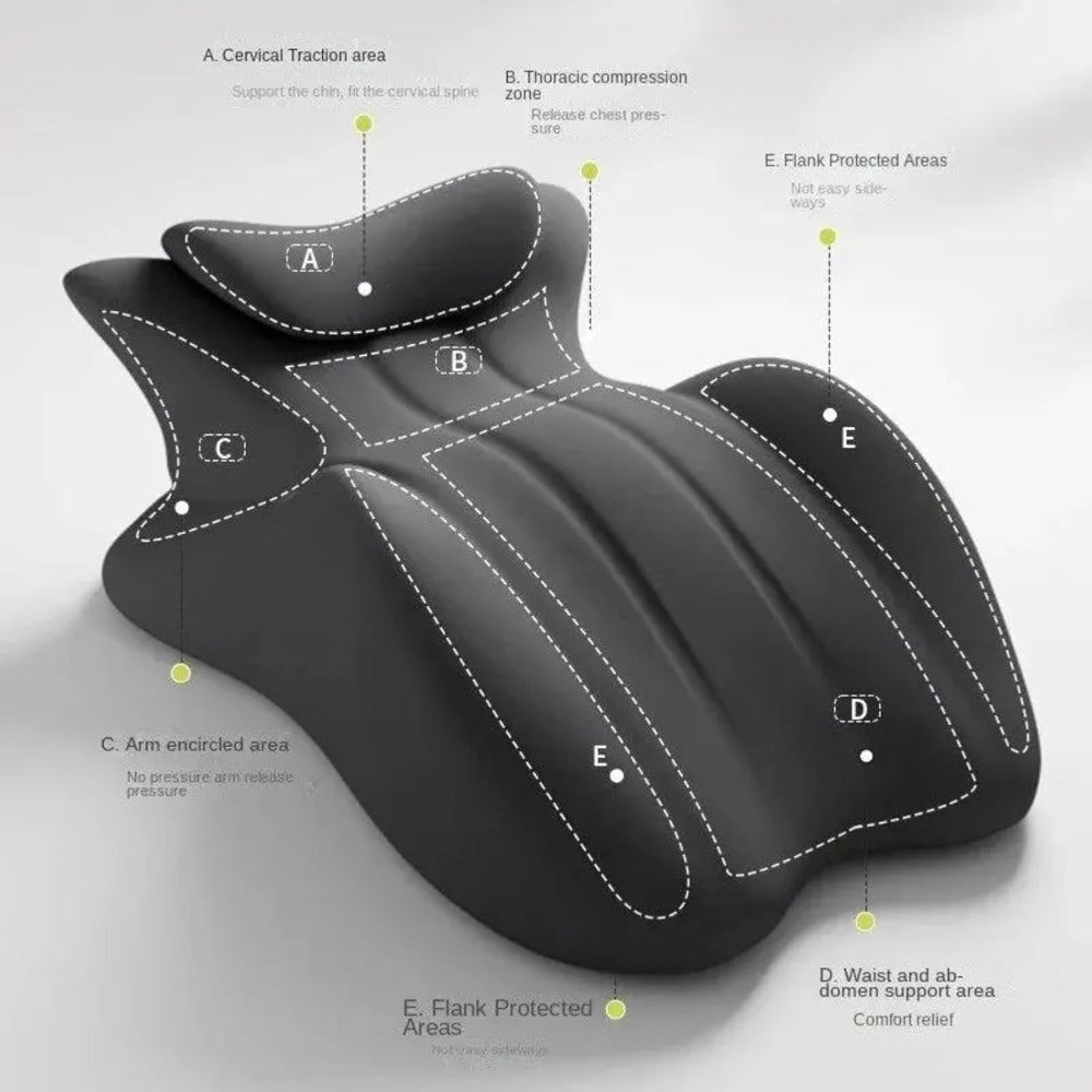 Wedge Pillow for Couples ¨C Ergonomic Intimacy Support & Back Relief Cushion, Low-Profile Bedroom Bolster, Black