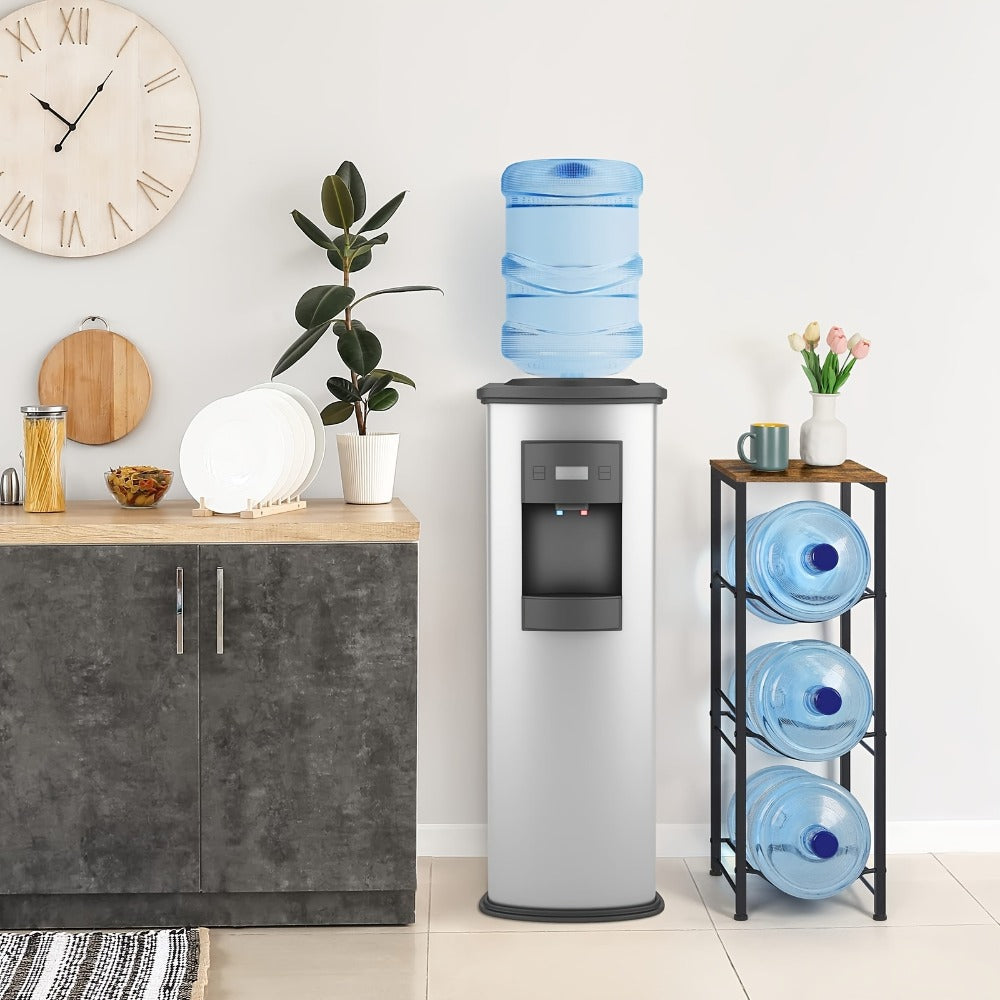 Water Jug Holder 5 Gallon 3-Tier Standing Shelf | Water Bottle Rack Organizer for Kitchen Office Living Room