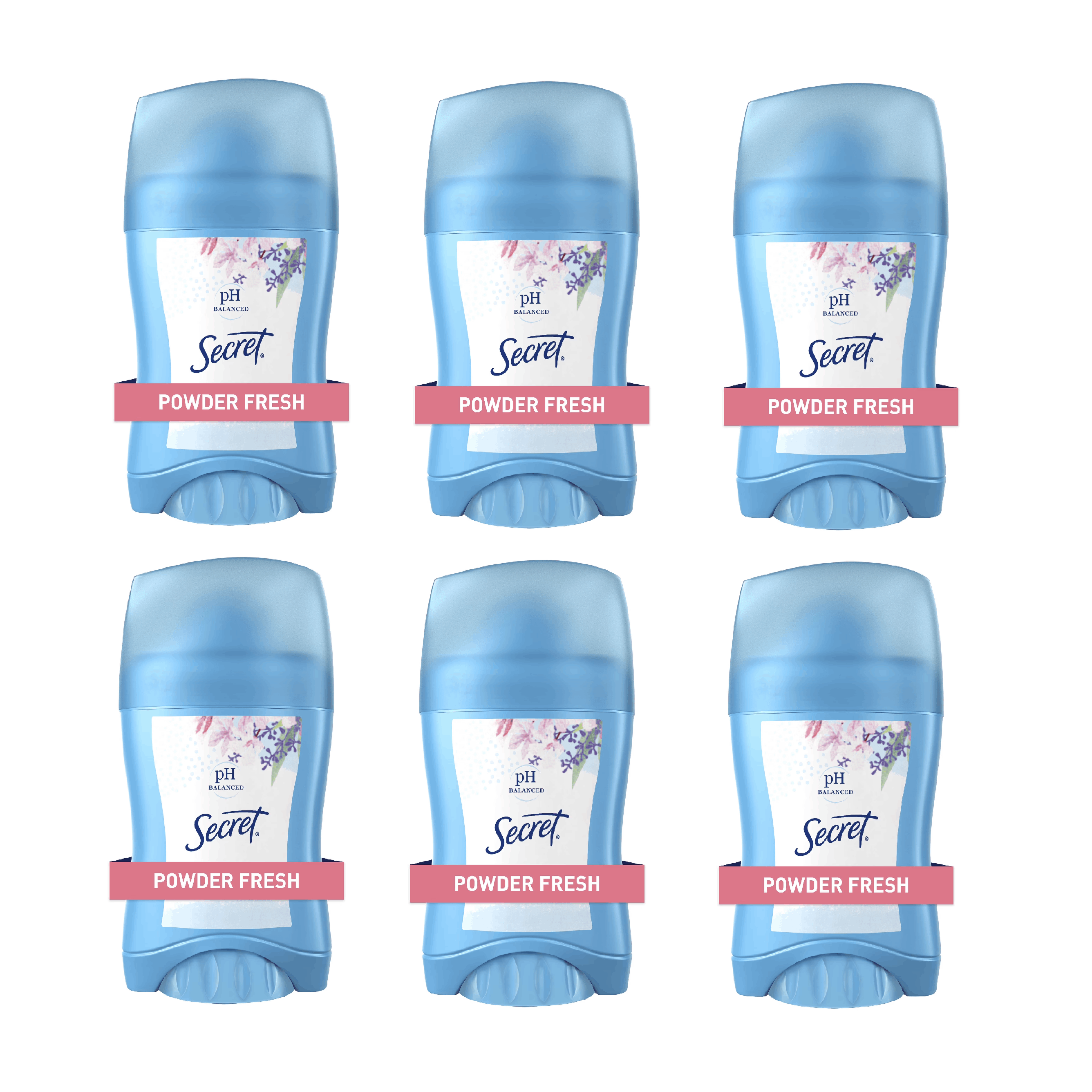 Secret Powder Fresh Antiperspirant Deodorant 1.7 oz ¨C 6 Pack, 48H Odor & Sweat Protection, Invisible Solid, Soft Powder Scent, Dermatologist Tested, Daily Underarm Protection for Women