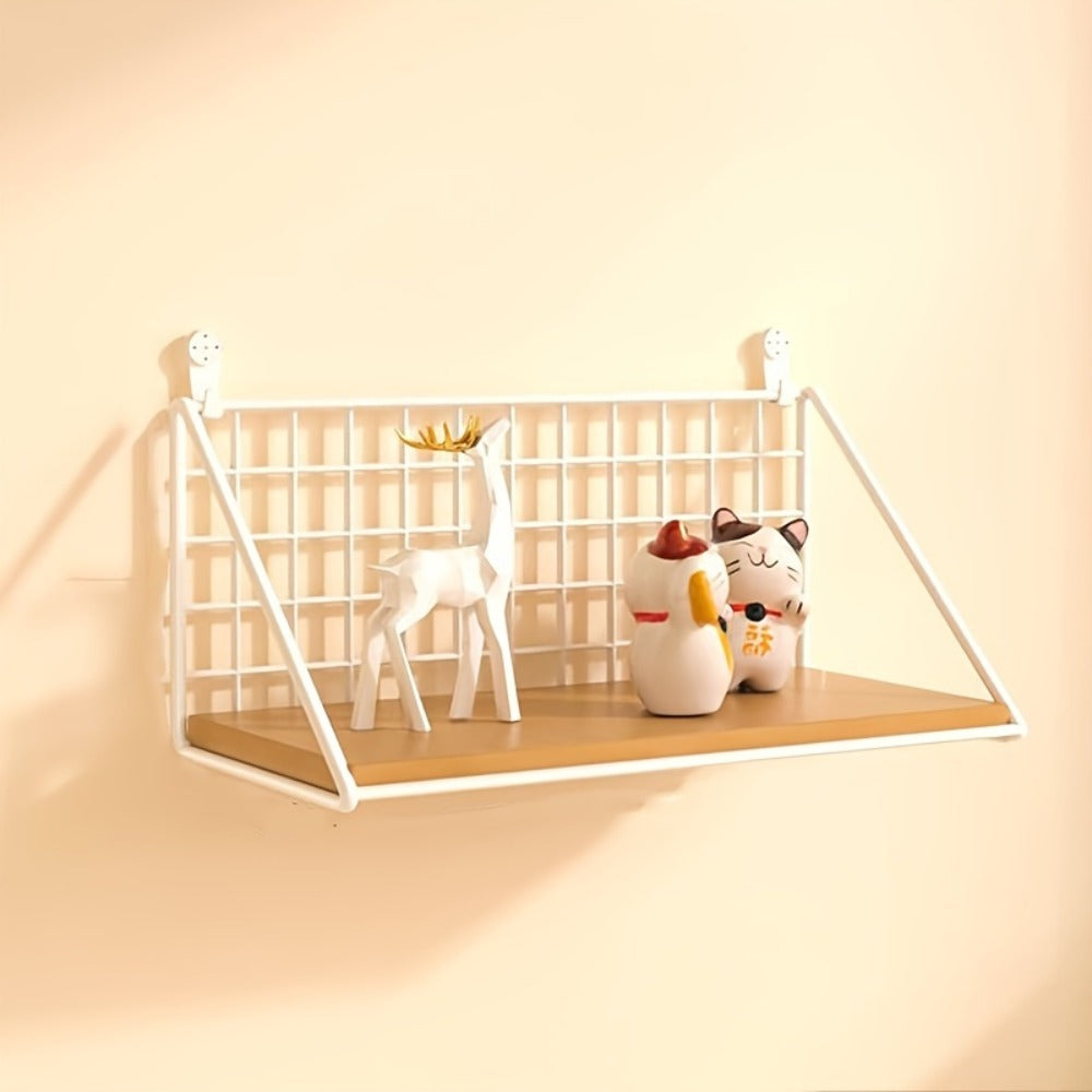 Metal Floating Wall Shelf ¨C No Drill Wall Mounted Storage Rack for Bathroom, Living Room & Bedroom, Minimalist Iron Wall Organizer Shelf Decor