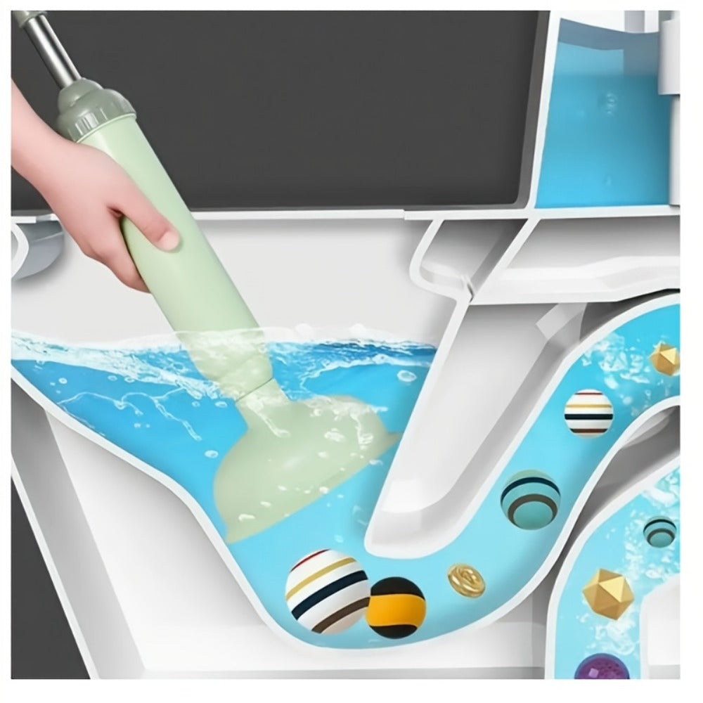 Flexible High-Pressure Drain Pipe Clog Remover - Manual Toilet Plunger & Pipe Dredging Tool, Durable Plastic Drain Cleaner for Bathroom Sink Shower Kitchen Drain, No Electricity Needed, Green