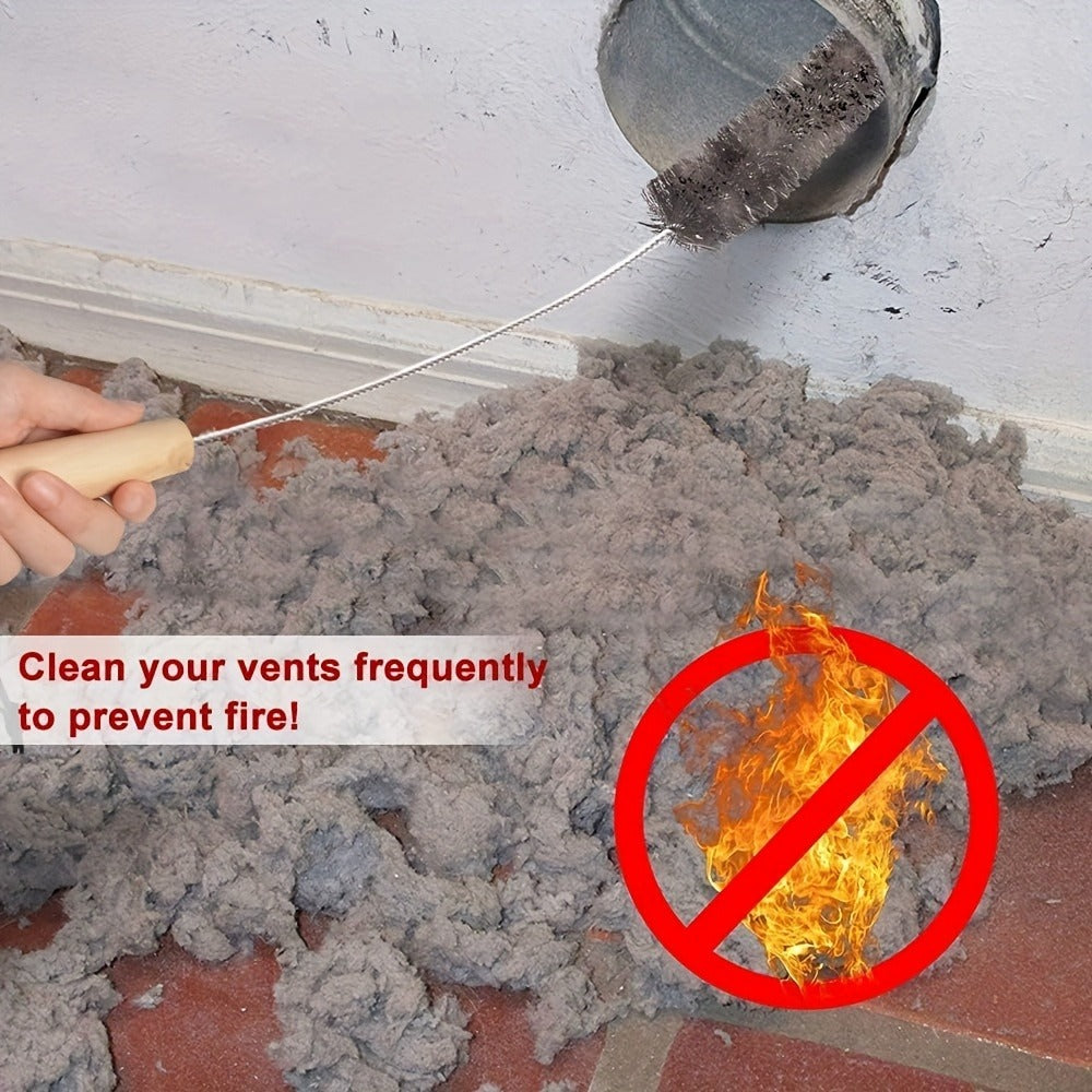 Dryer Vent Cleaner Kit 2pcs Flexible Lint Brush Vacuum Hose Attachment Power Lint Remover for Dryer Vent Refrigerator Coil Cleaning Home Appliance Maintenance