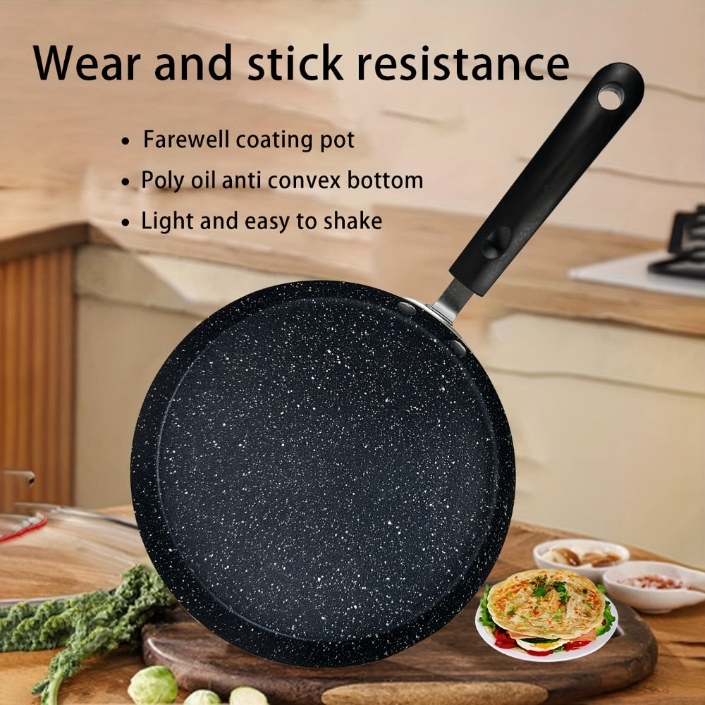 Non-Stick Cookware Set 4pcs Aluminum Frying Pan Kitchen Cooking Set Even Heat Distribution Easy Clean for Sauteing Searing Frying Everyday Home Cooking Black