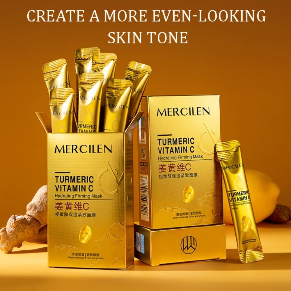 Turmeric Tear Off Facial Mask 20pcs - Deep Moisturizing Gel Face Mask, Brightening & Radiance Boosting, Non-Sticky Peel Off Mask for Daily Skin Care, Travel Size, Suitable for All Skin Types, Holiday Gift