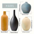 Ceramic Vase Set of 4 Small Vases for Dried Flowers Pampas Grass, Morandi Color Modern Farmhouse Home Decor, Boho Aesthetic Centerpiece Table Decoration Ceramics Vase Set