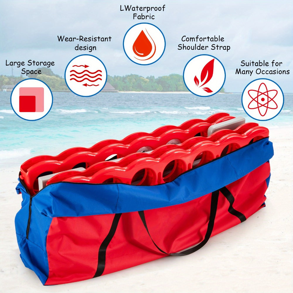 Jumbo 4 in a Row Game Storage Bag Carrying Bag for Giant Connect 4 Game Set Oxford Cloth Shoulder Strap Large Capacity Fits 33x13x29 Game Set Blue Red