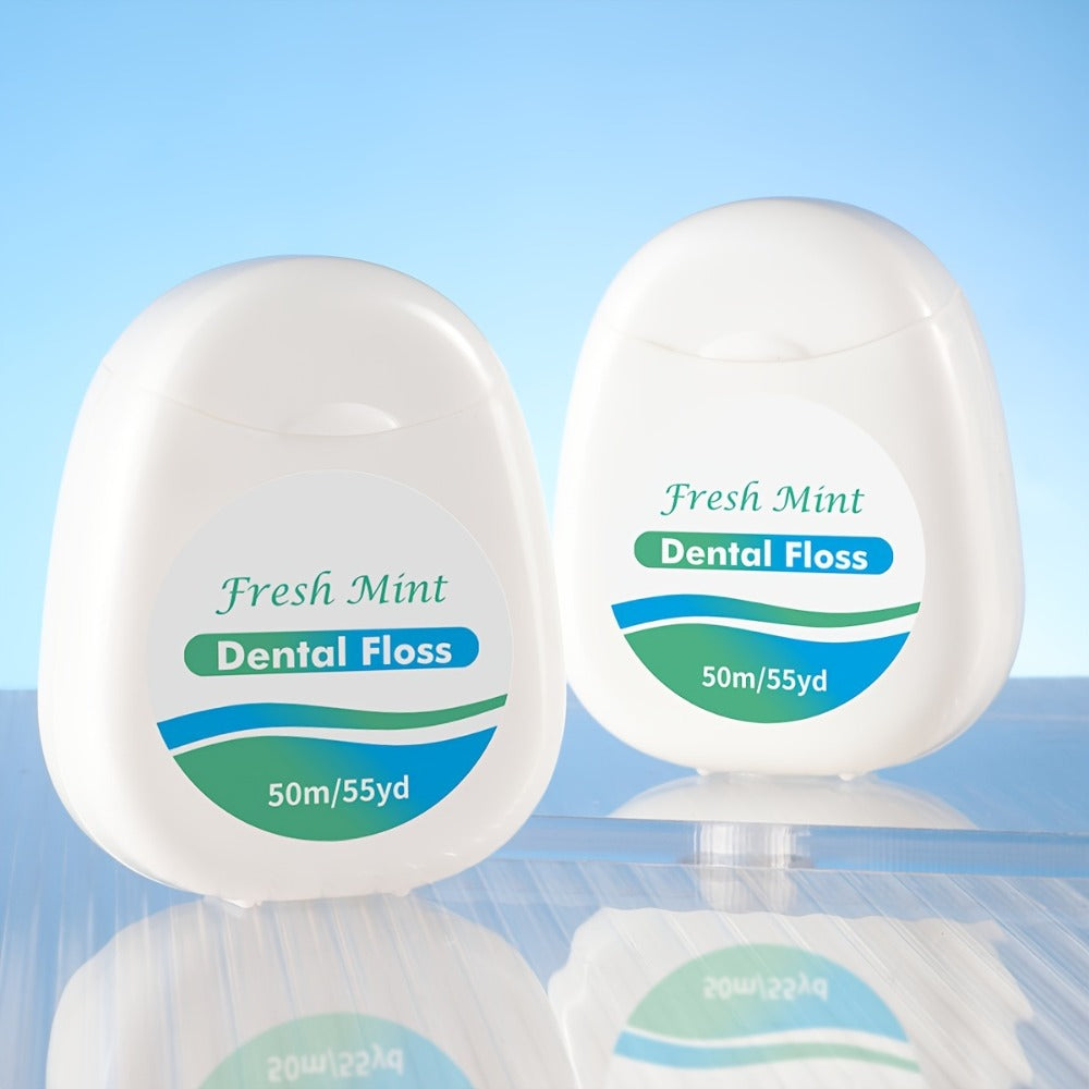 Dental Floss Picks 6pcs Mint Flavor - Plaque Remover Interdental Cleaner Oral Care Floss Sticks Fine Thread Teeth Cleaning Tool Intertooth Flossers