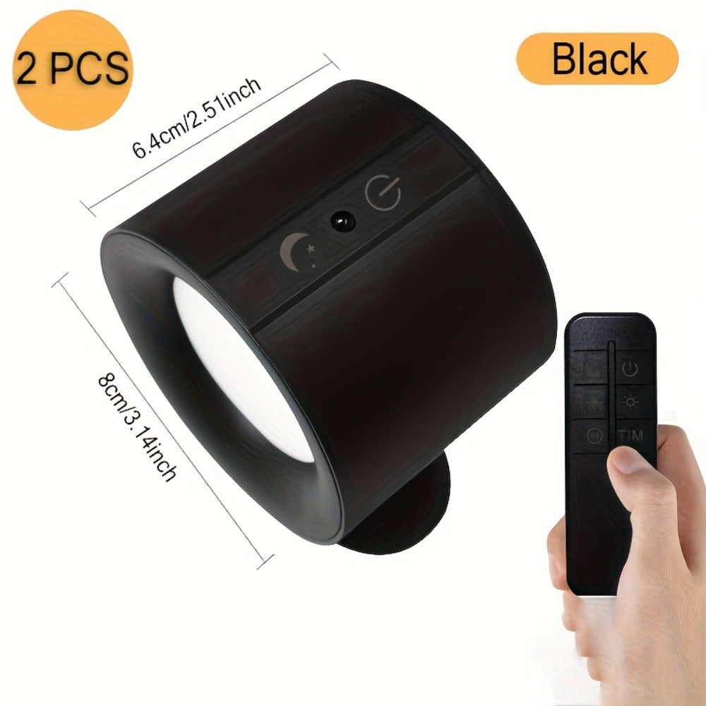 Rechargeable Wall Sconce LED Reading Light - GVTCO Magnetic 360¡ã Rotation Wall Lamp with Remote Control, 3 Color Temperatures, Dimmable, 1200mAh Battery, USB-C Charging for Bedroom, Bedside & Hallway