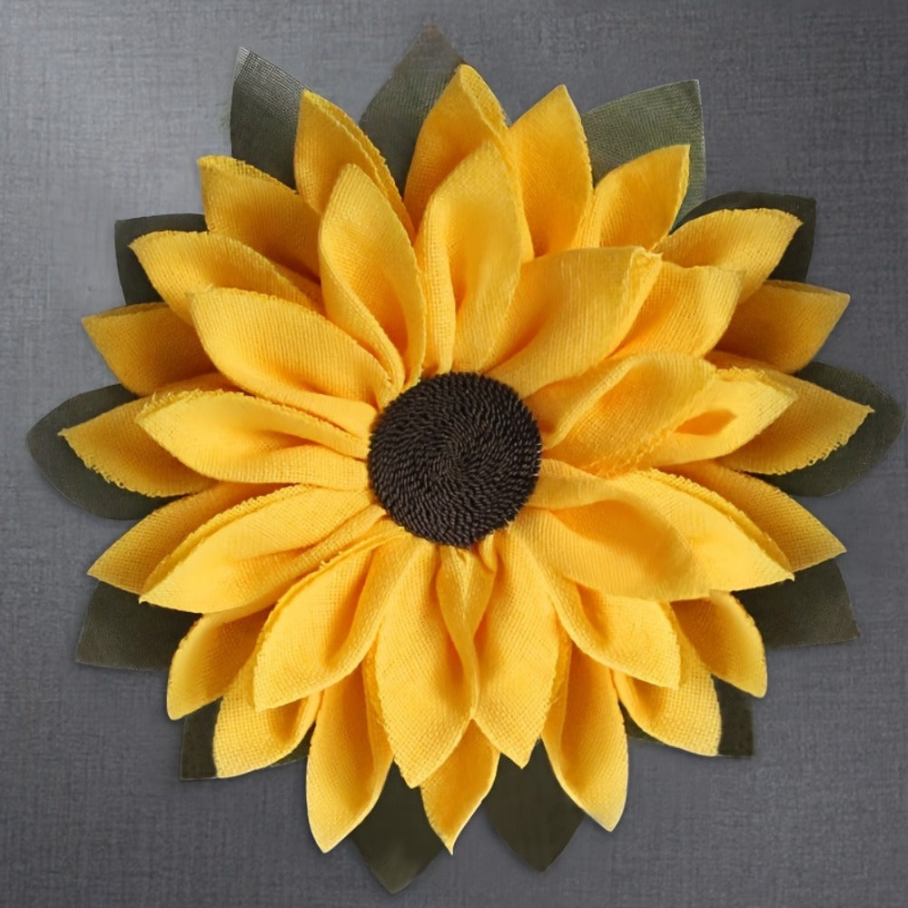 Sunflower Wreath for Front Door - Artificial Floral Wall Hanging Decor for Indoor Outdoor Home Office, Wedding Festival Thanksgiving Farmhouse Decoration, Year-Round Seasonal Display