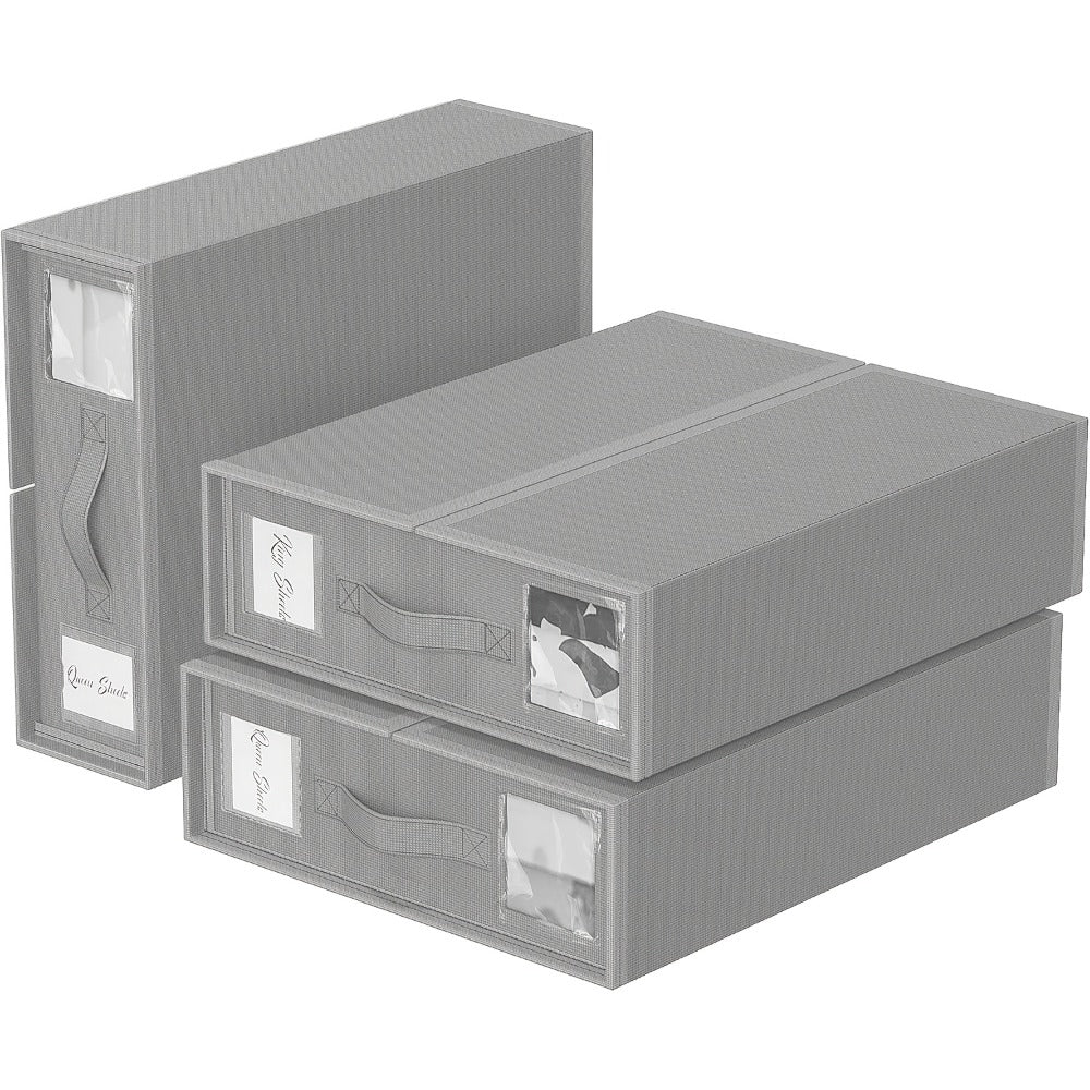 Sheet Organizers and Storage Foldable Closet Organizer Boxes for Bedding, Blankets & Clothes ¨C Bedroom Wardrobe Under Bed Storage Containers, 3 or 6 Pack