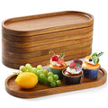 Wood Serving Tray Set ¨C Oval Wooden Charcuterie Boards & Serving Platters for Cheese, Snacks, Bread, Fruit & Appetizers ¨C Party, Buffet, Barbecue & Kitchen Decor