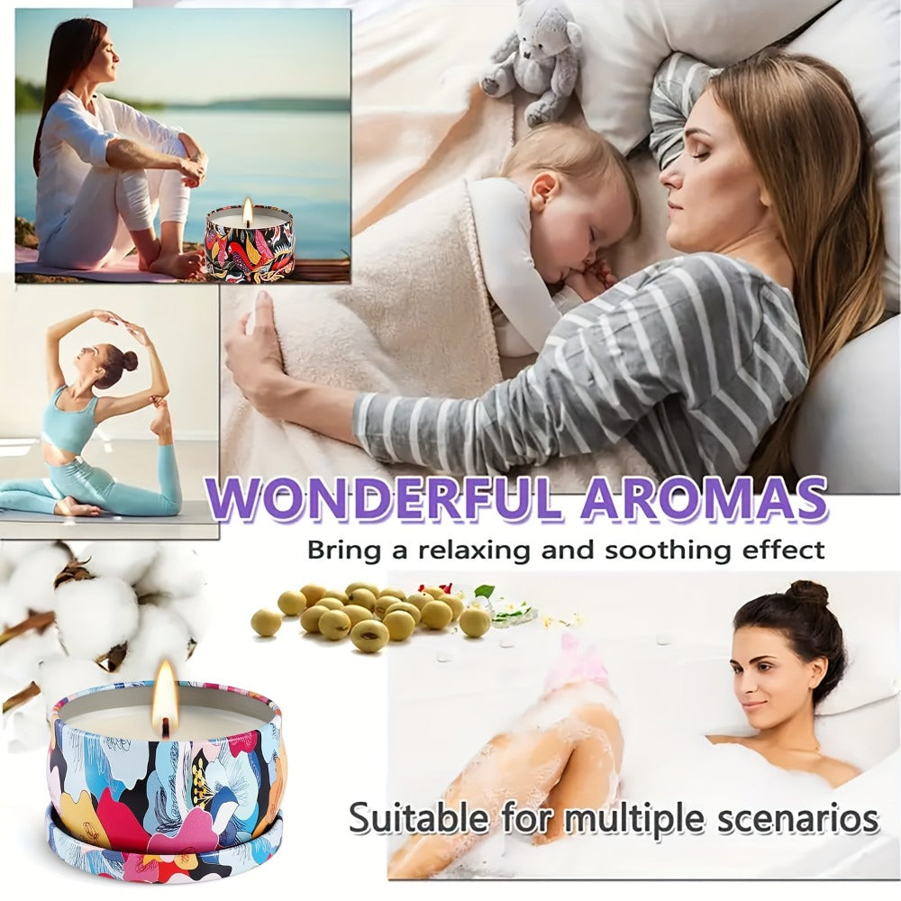 Scented Candles Set of 24 ¨C Soy Wax Candles with Essential Oils, 2.5 Oz Travel Size Candle Gift Set for Women, Rain Scent for Home Decor, Aromatherapy, Birthday, Valentine's Day & Holiday Gifts