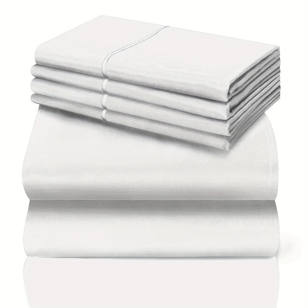 California King Sheet Set 6-Piece Breathable Cooling Bed Sheets Ultra-Soft Hotel Luxury Microfiber 18 Inch Deep Pocket Wrinkle Fade Resistant Flat Sheet Fitted Sheet 4 Pillowcases Multiple Colors