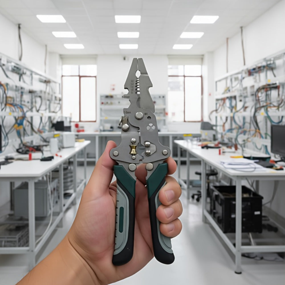 Wire Stripping Pliers 18-in-1 High Carbon Steel Foldable Ergonomic Electrician Tool Wire Stripper Cutter Crimper Puller for Home Electrical DIY Repair