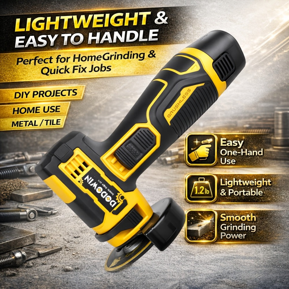 Mini Cordless Angle Grinder 19500RPM ¨C Electric Grinding Polishing Tool for Metal Wood Stone Concrete | Lithium Power Grinder with Battery Options