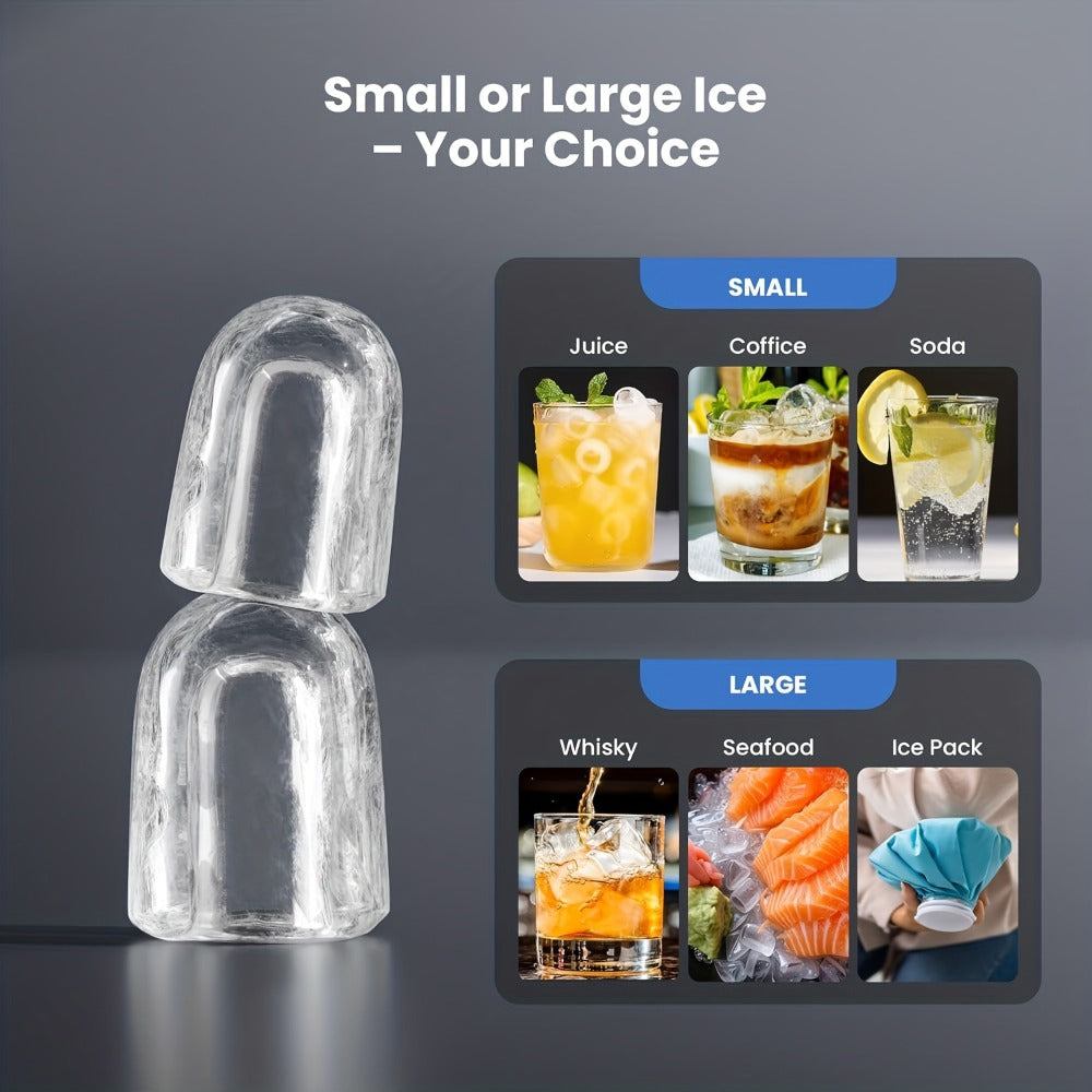 Portable Ice Machine ¨C 28 Lbs/24Hrs, 8 Ice Cubes in 6 Mins, Self-Cleaning, Quiet Compact Countertop Ice Maker with 27oz Tank, 1.1lb Storage Basket & Scoop for Home, Kitchen, Camping & RV