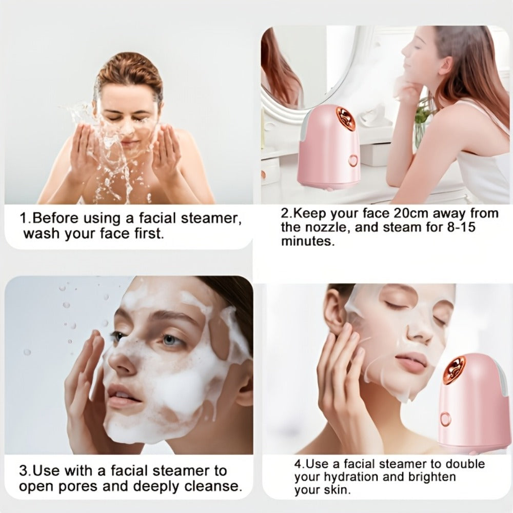 Blackhead Remover & Facial Steamer Combo - Pore Cleansing Home Spa Beauty Device for Dry Skin, Nose & Face Care, Unisex Skin Care Tool - Basic, Deluxe & Flagship Models, Great Gift Idea