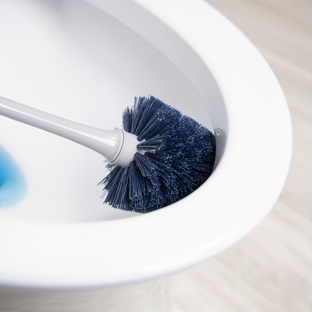 Toilet Plunger and Bowl Brush Combo Set for Bathroom Cleaning - Heavy Duty Plunger with Holder & Toilet Brush with Caddy, 2-in-1 Bathroom Cleaning Set, Gray, Compact Storage for Home Bathroom