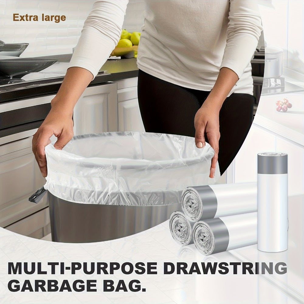 Heavy Duty Trash Bags 13 Gallon 100 Count, 1 Mil Extra Thick Drawstring Garbage Bags, Leak-Proof Tear-Resistant Kitchen Trash Can Liners for Restaurants, Offices & High-Traffic Areas, Commercial Grade