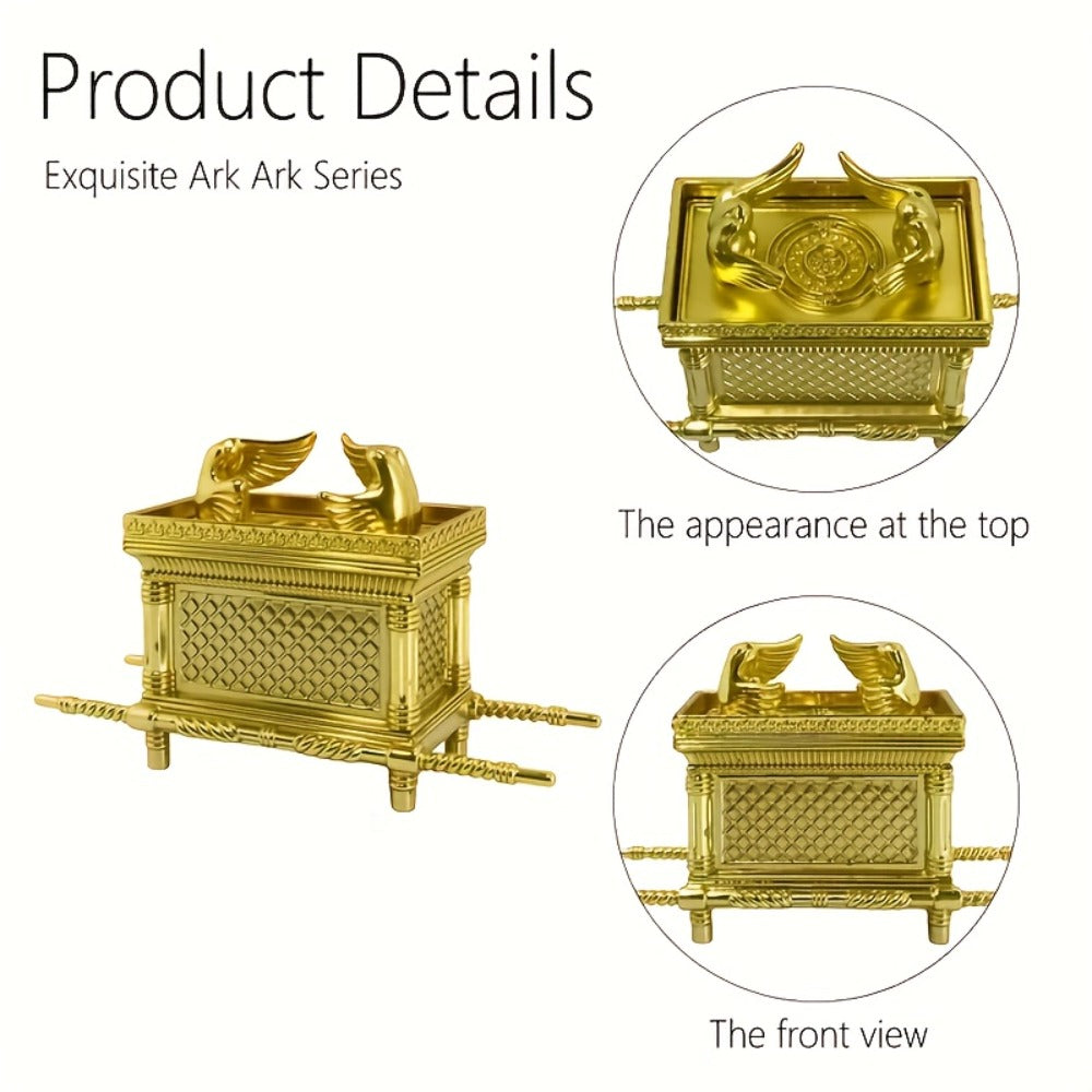Ark of the Covenant Figurine ¨C Golden Artisan Tabletop Statue, Spiritual Religious Decor for Home & Office, Hanukkah, Easter & Ramadan Gift Ornament, Indoor Outdoor Display, Medium & Large