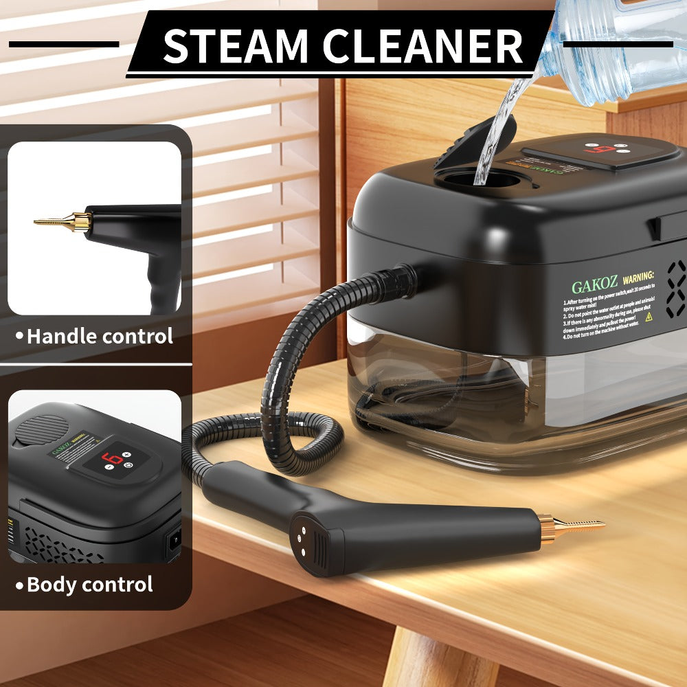 Steam Mop Cleaner Handheld LCD Display Gear Switch 40.58oz Tank One-Key Start for Carpet Kitchen Sofa Upholstery Multi-Model