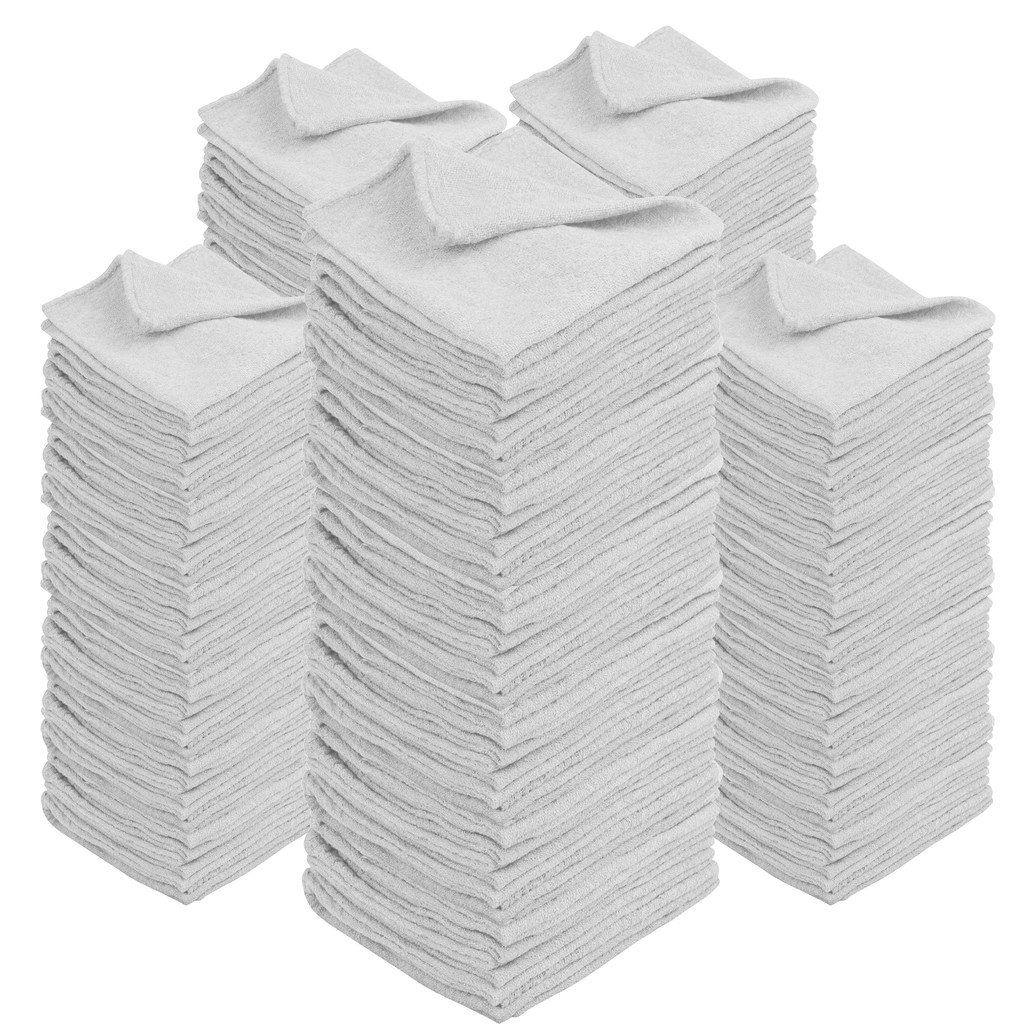 Cotton Shop Rags 12x14 Inch Absorbent Lint-Free Cleaning Towels Multipurpose Shop Towels for Automobile Garage Industry Home Red White Navy Blue 50 100 150 200 500 Pack Bulk Value