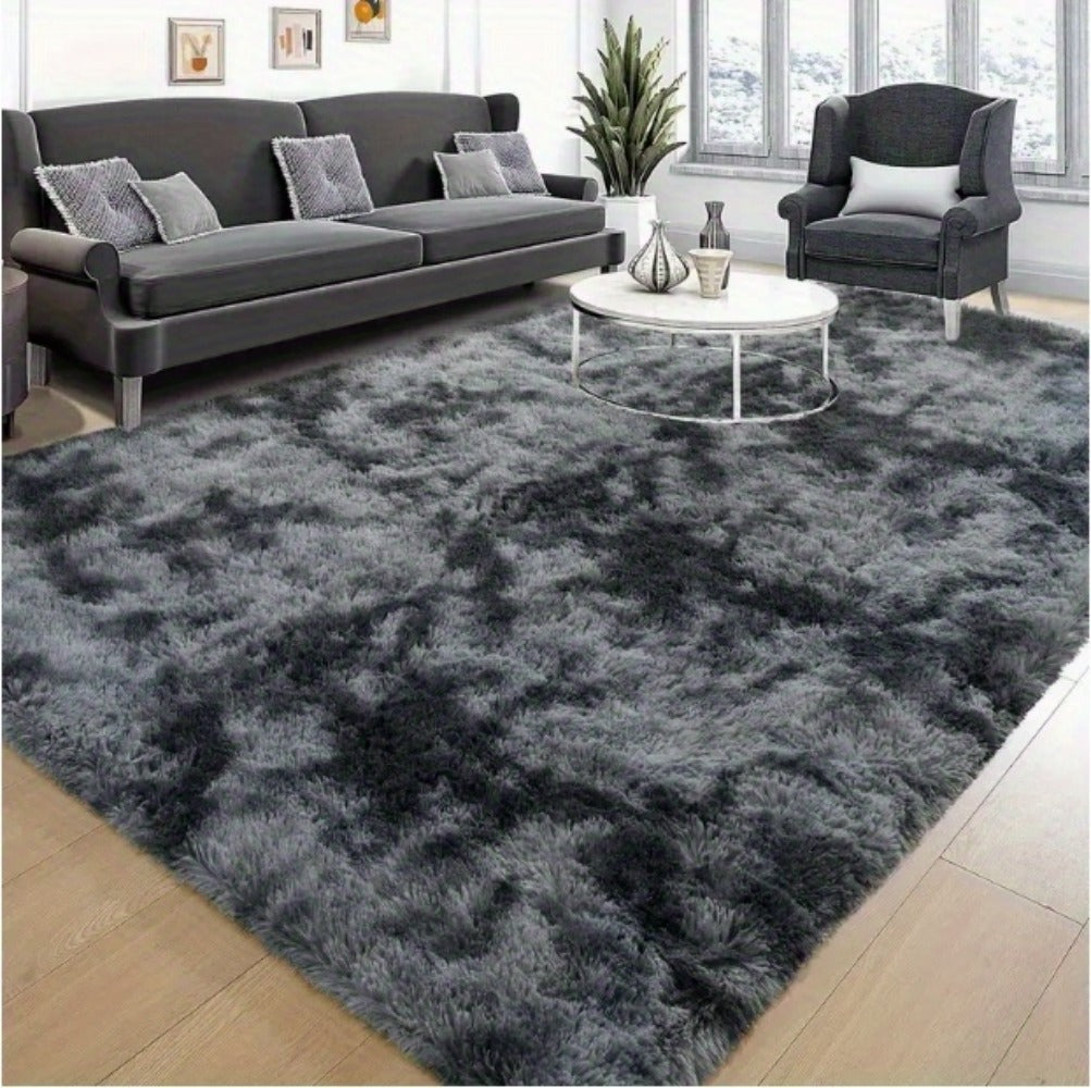 Fluffy Area Rug 6x9 - Super Soft Plush Shag Rug for Living Room & Bedroom, Non-Slip Machine Washable Floor Rug | Tie Dye Modern Home Decor Carpet, Large Fuzzy Rug for Room Decor