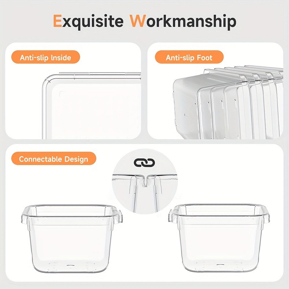 Drawer Organizer Set 25pcs Transparent Plastic Storage Boxes | Bathroom Vanity Makeup Organizer Tray for Cosmetics, Jewelry, Office Desk & Bedroom Dresser - Multifunctional PET Stackable Divider Kit