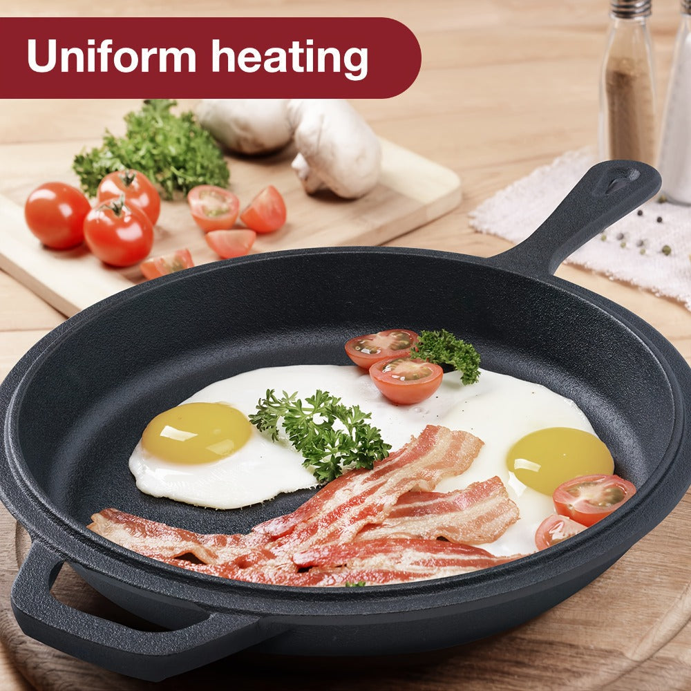 Cast Iron Dutch Oven & Frying Pan Set ¨C Pre-Seasoned 2-in-1 Cookware, Deep Pan + Skillet for Stovetop, Induction, Oven, BBQ & Outdoor Cooking, Multi-Purpose Pots and Pans Set