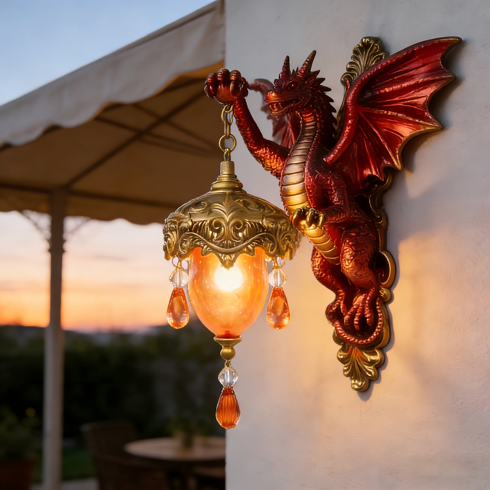Dragon Wall Light LED Night Light - Flame Red Dragon Claw Lava Glow Warm Orange Red Gradient Fantasy Atmosphere Lamp for Bedroom Hotel Restaurant Holiday Gift