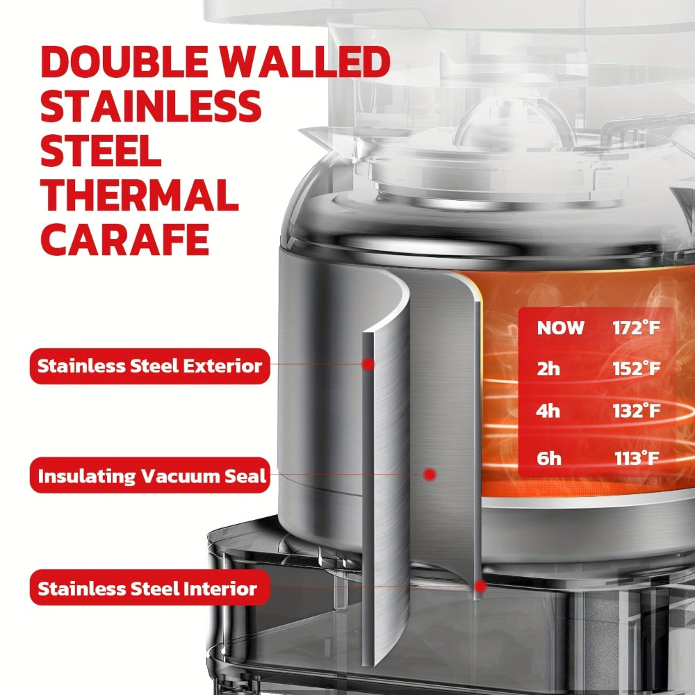 Touch Screen Programmable Drip Coffee Maker, Stainless Steel, Pause & Serve, Customizable Brew Strength, Keep Warm, Auto Shut-Off, Modern Coffee Machine for Home Kitchen