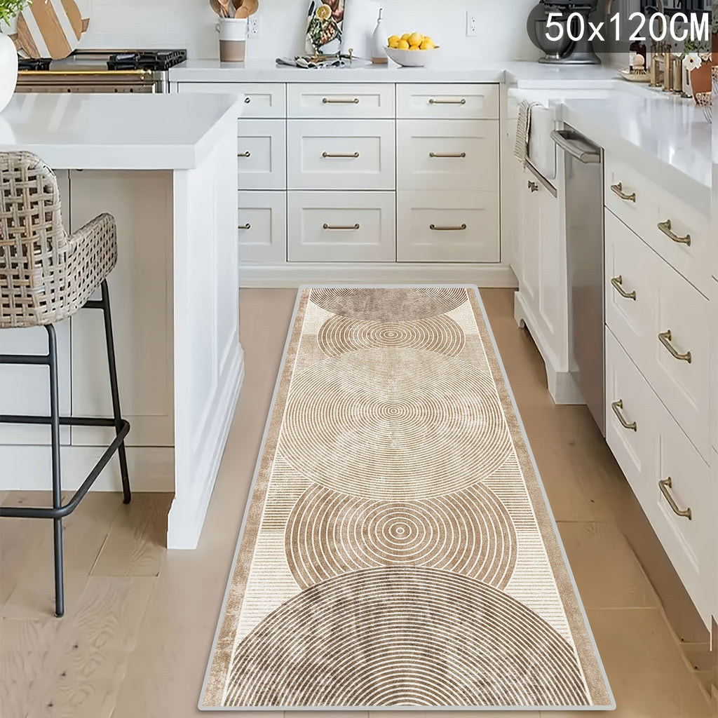 Modern Area Rug Non-Slip Machine Washable ¨C Indoor Outdoor Rectangular Carpet in Beige, Grey, Black & Brown for Hallway, Kitchen, Living Room & Patio ¨C 4 Sizes Available