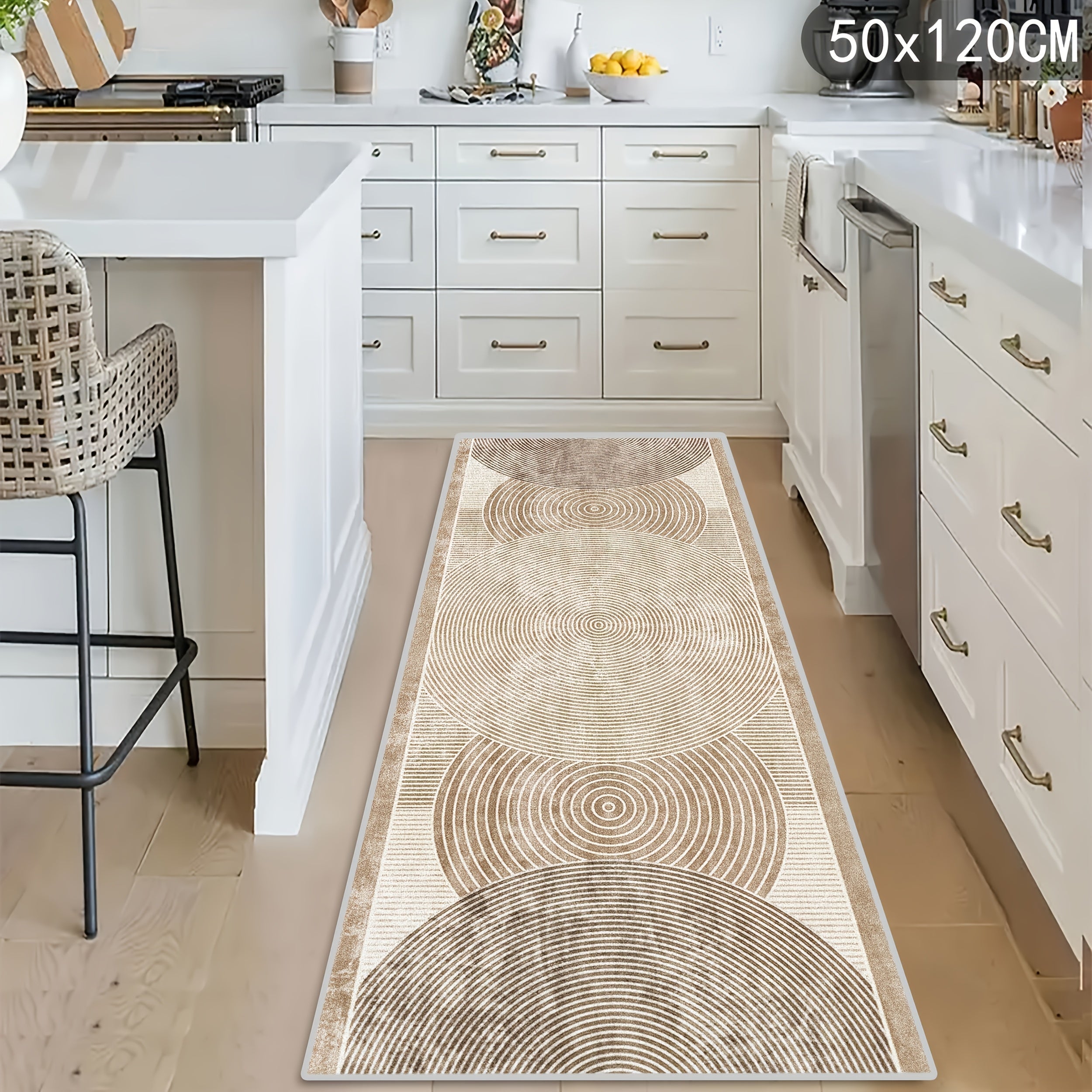 Modern Area Rug Non-Slip Machine Washable ¨C Indoor Outdoor Rectangular Carpet in Beige, Grey, Black & Brown for Hallway, Kitchen, Living Room & Patio ¨C 4 Sizes Available