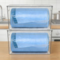 Trash Bag Dispenser 2 Pack ¨C Clear Stackable Garbage Bag Holder for 13/30/33 Gallon Bags, Under Sink Organizer, Locking Lid, Anti-Slip, Kitchen Pantry Laundry Room Cabinet Storage