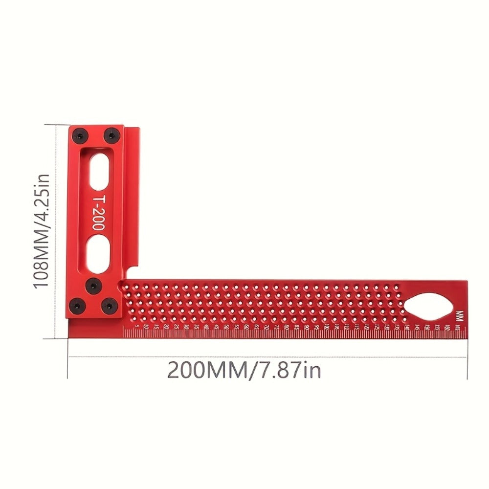 T-Square Marking Gauge 200mm Aluminum Alloy Woodworking Cross Calibration Height Ruler Precision T-Type Layout Tool for Carpentry DIY
