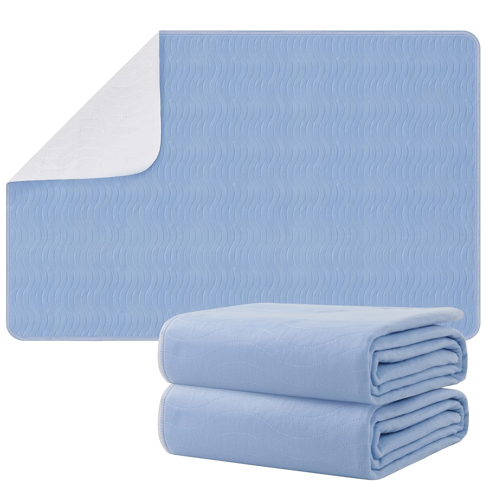 Washable Waterproof Bed Pads 2 Pack - Heavy Absorbency Reusable Incontinence Mattress Protector for Adults, Elderly & Pets | Bed, Sofa, Chair
