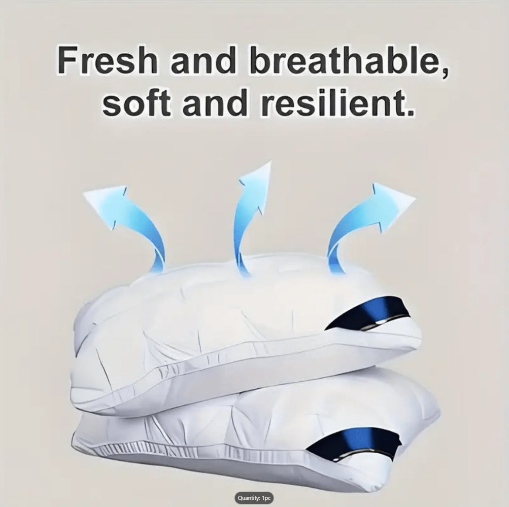 Hotel Quality Pillow Soft Polyester Fiber Bed Pillow with Zipper Closure for Deep Sleep Neck Support, Machine Washable All Season Pillow for Home Bedroom, White Grey 1 2 4 Pack
