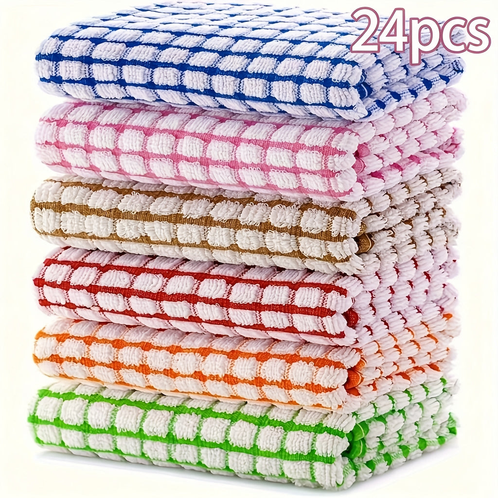 Highly Absorbent Cleaning Cloths Dish Towels - Reusable Kitchen Dishcloths, Quick-Dry Multi-Purpose Napkins & Tea Towels for Kitchen, Dining & Living Room, Stackable Space-Saving Design