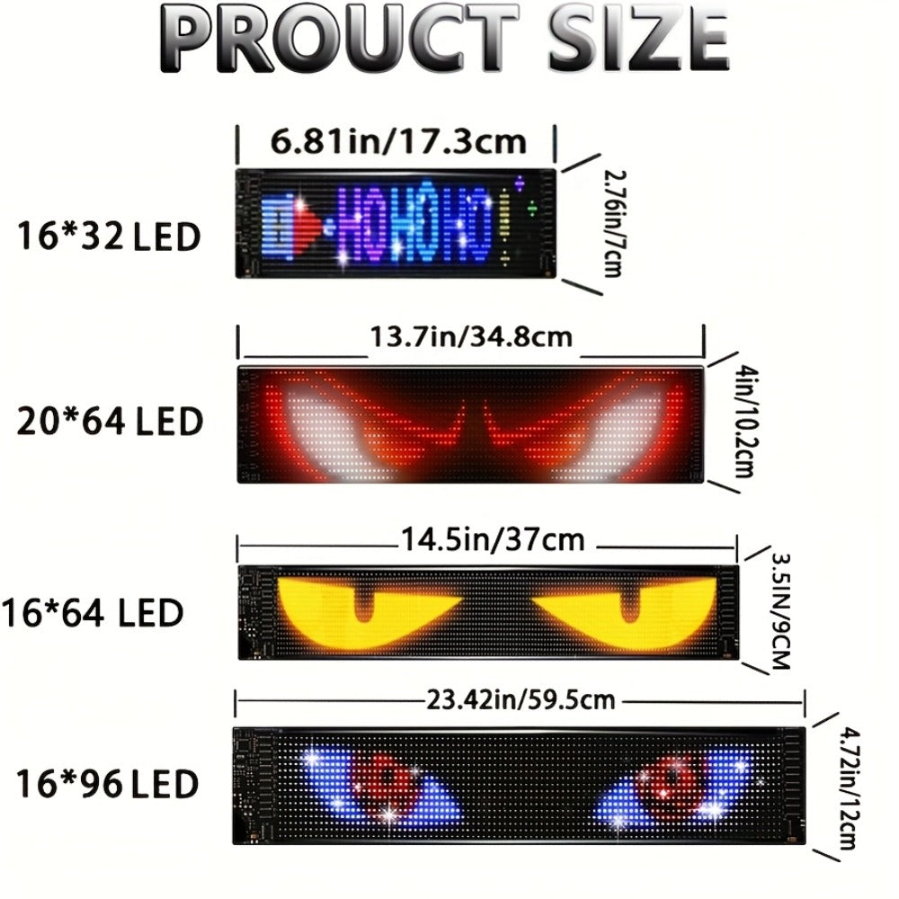 Flexible LED Display Screen Programmable Text & Animation, App & Remote Control, High-Definition RGB Matrix Panel for Any Curved Surface, Unique Gift for Friends & Family, Home Office Party Decoration