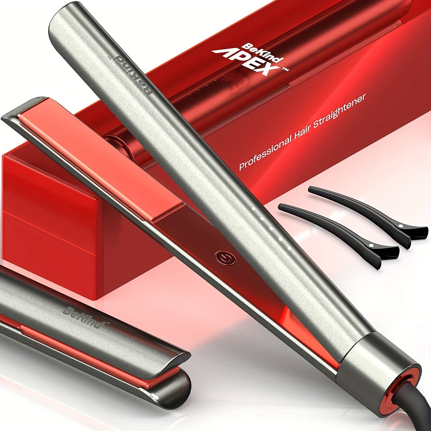 Hair Straightener Flat Iron 2-in-1 Curling Iron | 460¡ãF Professional Ceramic Plates | 15s Fast Heating | Temp Memory | UltraSmooth Anti-Frizz | Gift Set for Women Girls