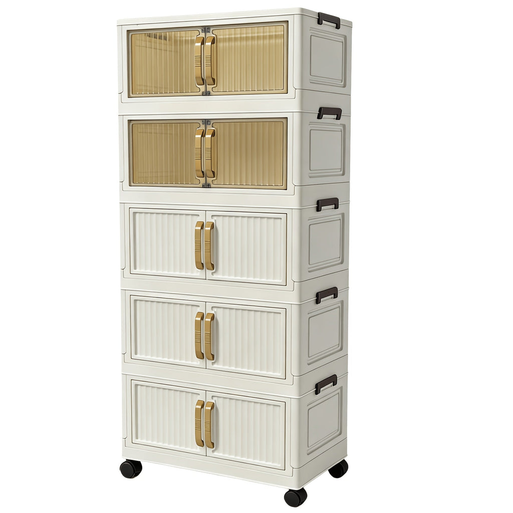 Shoe Cabinet Entryway Organizer ¨C Multi-Functional Foldable Storage Cabinet 3/5 Tier Large Capacity | Space-Saving Closet Organizer for Entrance, Corridor, Bedroom & Living Room | Sturdy & Easy Setup