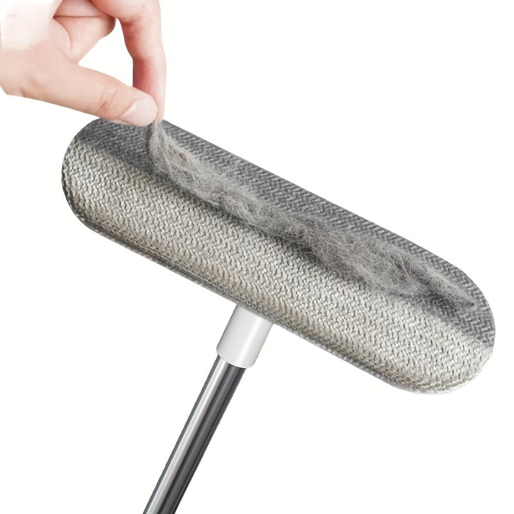 Window Cleaning Brush with Telescopic Handle and Holder - Magic Multi-Surface Door & Window Cleaner Tool, Pet Hair Remover, Household Cleaning Supplies for Home, Car, Glass, Screen & Blinds
